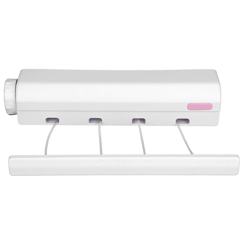 Omabeta 1PCS Telescopic Retractable Clothesline Wall Mounted with 4 Ropes,