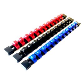 3 PCS 1/2" MOUNTABLE RED/BLACK/BLUE SOCKET RAILS HOLDER ORGANIZER HQ parts