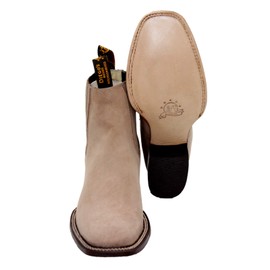 The Shoppe Men's cowboy genuine cowhide leather short ankle western rodeo biker boots (6, Avena Nubuck)