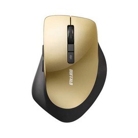 Buffalo 2.4 GHZ Wireless Mouse BlueLED Optical/Silent/5 Buttons DPI Switch Type (Champagne Gold) bsmbw320sg