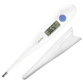 dretec(ドリテック) 体温計 予測式15秒検温 早い 赤ちゃん 子ども スピード 電子体温計 わき用 先が曲がる やわらかタッチ ケース付き 抗菌樹脂 デジタル ブルーパープル