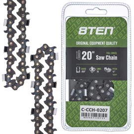 8TEN Full Chisel Chainsaw Chain 20 Inch .050 3/8 76DL for Blue Max 52209 20LPX076G