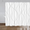 Punkray Grey and White Striped Polyester Shower Curtain for Bathroom