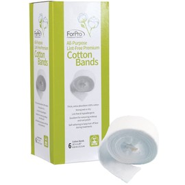 ForPro Professional Collection All-Purpose Lint-Free Premium Cotton Bands, 100% Cotton, Lint-Free, Hypoallergenic, Self-Adhering, 6-Count Pack