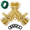 SPECILITE Heavy Duty Brass Garden Hose Splitter 2 Way, Water