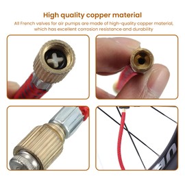 ONEWEST 21-Piece Set French Valve Adapter, Bicycle Valve Adapter, Bicycle Valve with Storage Box for DV AV SV Bicycle Valves for Bicycles, Sports Balls, Inflatable Boats, Cars