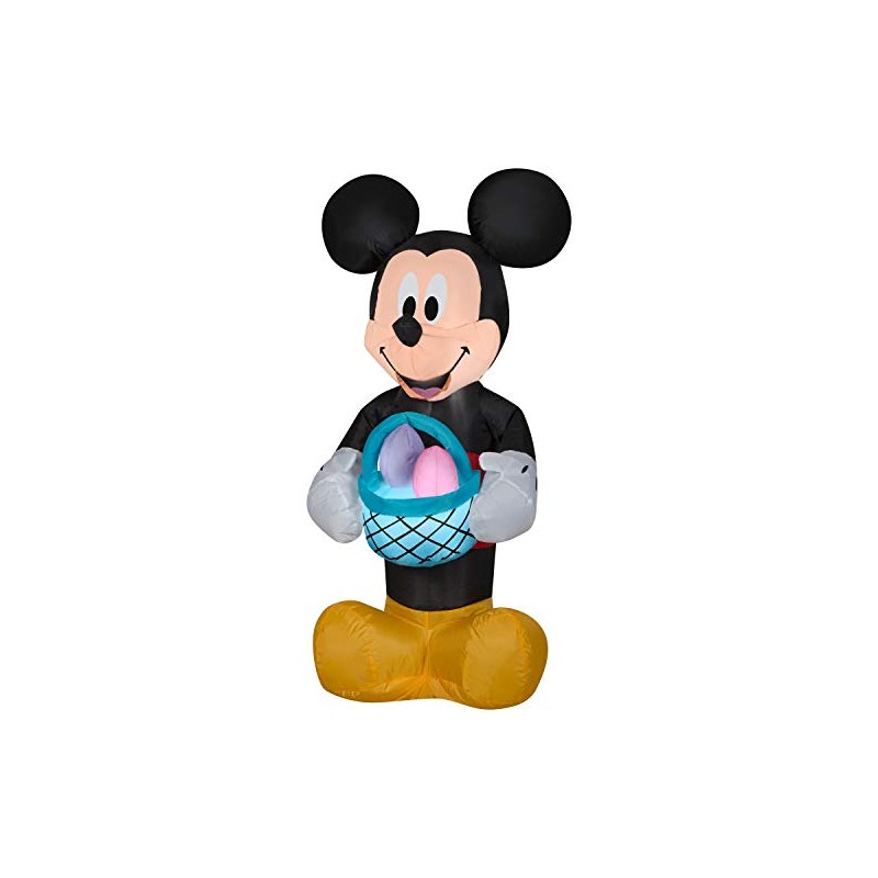Gemmy Airblown Inflatable Mickey Mouse with Easter Basket, 3.5 ft