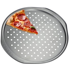 KADAX Pizza Mould Made of Non-Stick Layer, Pizza Tray with Comfortable Handles, Baking Tray, Circular Perforated Pizza Pan, Pizza Baking Tray (Diameter 33 cm)