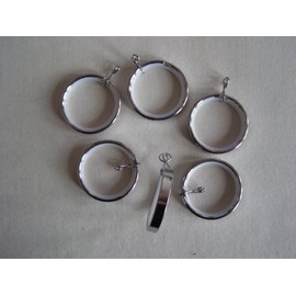 jones 28MM METAL CURTAIN POLE RINGS - chrome, matt chrome, black nickel, antique brass (Chrome)