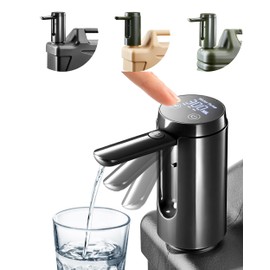 Automatic Touch Control Water Pump, Compatible With Most Water Container Brands, Only for 5 Gallon,4.8, 3.5, 3.2Gal, Black Portable Foldable Helical Faucet,Type-C Rechargeable Camping Dispenser