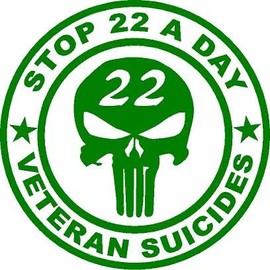 5.5 x 5.5 Stop 22 A Day Veteran Suicide Vinyl Decal Military Bumper Sticker, Windows, Cars, Trucks, laptops, etc