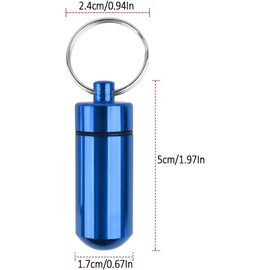 Organizador De Píldoras, 4 Pastilleros Impermeables Y Herméticos, De Aluminio, Para Viaje, Pastillero, Portátil, Mini Pastillero, Pastillero, Frasco, Caja De Medicina Con Llavero