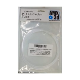AMX3d PTFE Teflon Bowden Tube for 1.75 Filament (2.0mm ID/4.0mm OD) 2.0 Meters – White Connector Tubing for 3D Printer
