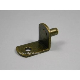 HR (20) Antique Brass 5mm L-Shaped Cabinet Shelf Supports