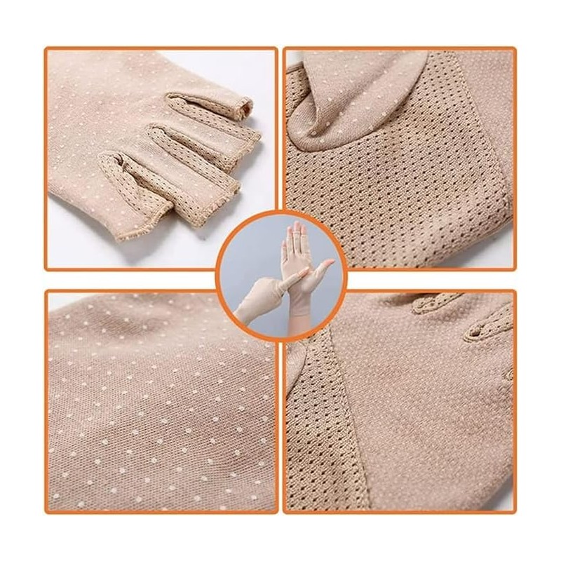 Women Sunblock-Fingerless Gloves UV-Sun-Protection Driving Non-Slip Gloves
