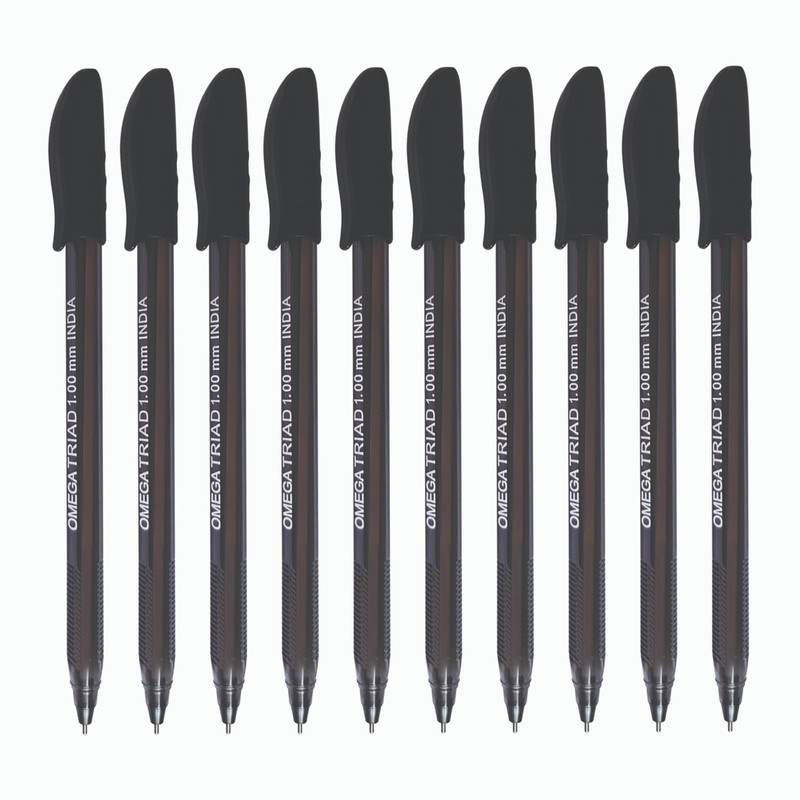 OMEGA Triad Tint Ballpoint Pens, BLACK, Medium Point (1.0 mm),