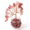KISSITTY Chakra Crystal Tree Small Natural Strawberry Quartz Chips Healing