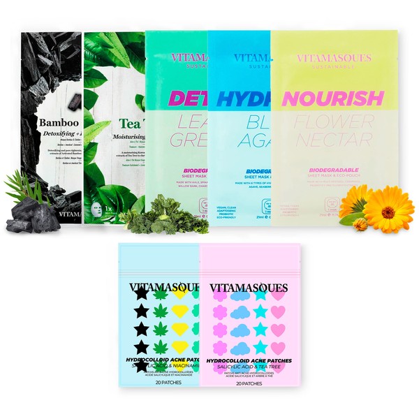 Vitamasques Skin Saver Acne Patch Kit, 7-Pack - Vegan Face