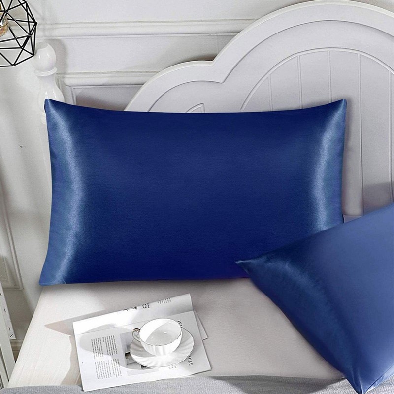 Silk Satin Pillow Case Imitation Silk Satin Solid Hotel Bedding