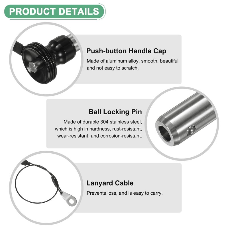 M METERXITY 2Pcs Ball Locking Pins 10mm Dia 20mm Usage