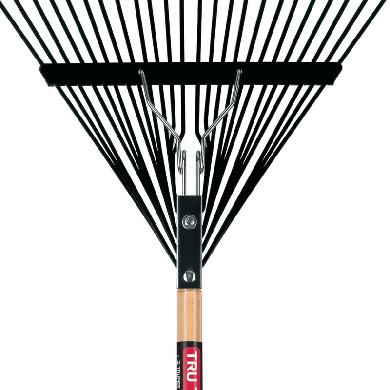Truper 30480 Steel Leaf Rake 24 Tines - 24-Inch Head,