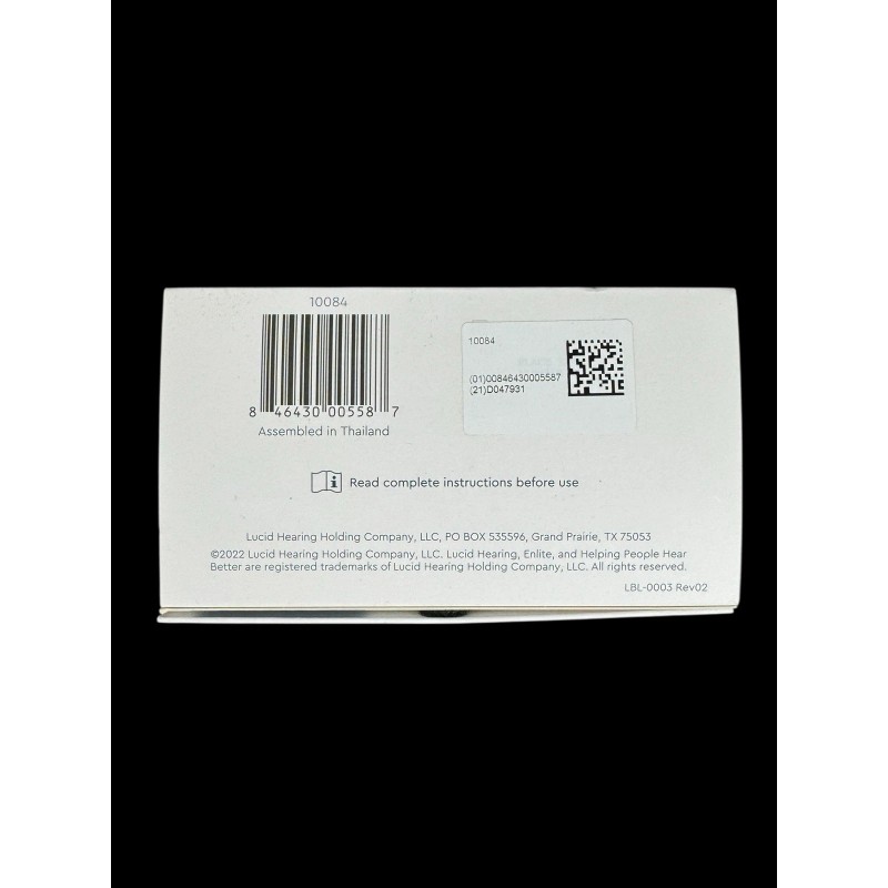 Lucid Hearing- OTC Enlite Deluxe Hearing Aids Clear w/ UV