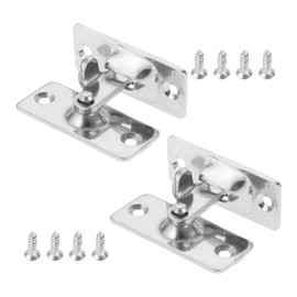BOWAREPRO Set of 2 Sliding Barn Door Latch 90 Degree Right Angle Door Lock with 8 Screws Stainless Steel Right Angle Deadbolt Lock Door Buckle for Door and Window Sliding Door (Silver)