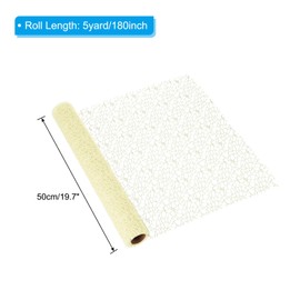 PATIKIL 180"L x 19.7"W Jacquard Net Mesh, Korean Openwork Floral Bouquet Wrapping Paper for Packaging Fresh Flower Wedding Valentine's Day Florist Supplies, White