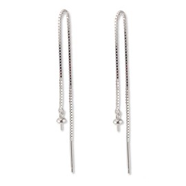 LGSY Minimalist Line Dangle Earrings Mount Fitting for DIY Pearl Jewelry Making Sterling Silver/Gold Plated/Rose Gold Plated