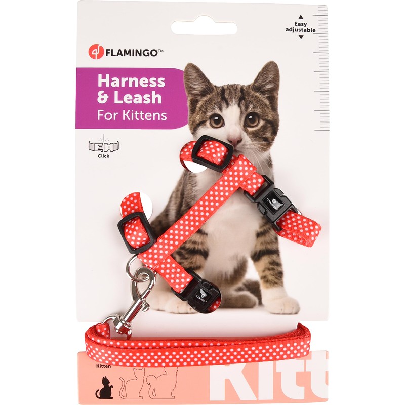 Flamingo Kitten Harness with Lead - Aiwa | Adjustable (15-25cm,