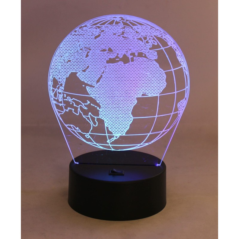 Dependable Industries 3D World Globe LED Light 7 Color Changing