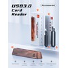 AODUKE 8-Port USB 3.0 SD Card Reader, Walnut Wood Design