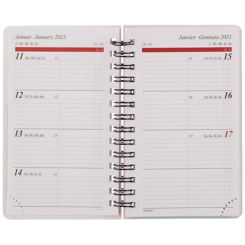 rido/idé 7011104011 Pocket Calendar Model Timing 3, 2 Pages =