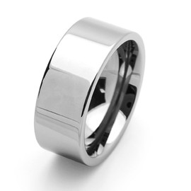 DoubleAccent 9MM Comfort Fit Tungsten Carbide Wedding Band Polished Shiny Flat Pipe Cut Style Tungsten Ring (5 to 15), 11.5