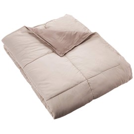 Modern Threads Down Alternative Microfiber Quilted Reversible Comforter & Duvet Insert - Soft, Comfortable Alternative to Goose Down - Bedding for All Seasons Stone/Champagne Twin