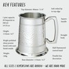 Wentworth Pewter - Half Hammered 1 Pint Pewter Tankard (Hammered