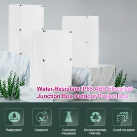 ZAWELIYO IP65 Water Resistant Plastic Junction Box, White Outdoor Electrical Box, Plastic Junction Box for indoor and outdoor,230 * 150 * 85MM