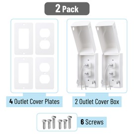 Bates - Baby Safety Outlet Cover Box, 2 Pack, Baby Proof Outlet Covers Baby Proofing, Plug Covers for Electrical Outlets, Socket Covers for Outlets, Child Proof Outlet Cover, Outlet Box Cover