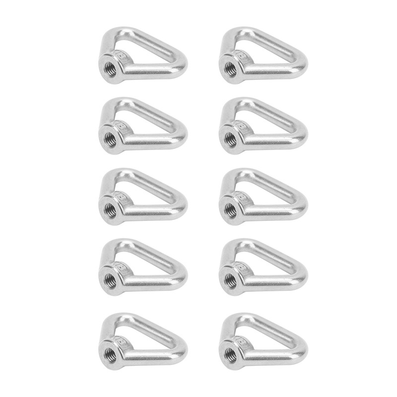 10pcs Silver Screw Nut 304 Stainless Steel Triangle Ring Nut