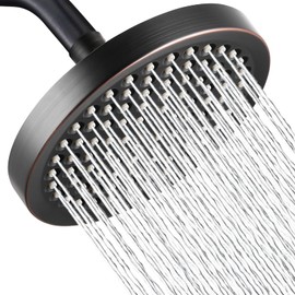High Pressure Rainfall Shower Head, 6'' Luxury Showerhead with Anti-Clog Silicone Nozzles and Removable Water Restrictor, Easy Installation for Premium Bathroom Shower Experience (Oil Rubbed Bronze)