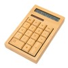Wooden Calculator Solar Battery Powered 18 Keys Large LCD Display