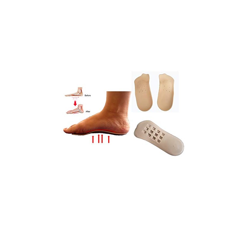3/4 Length Orthotic Insoles Arch Support Heel Cups (M- UK