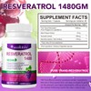 Resveratrol Supplement | Pure Trans-Resveratrol | 1480mg Per Serving |