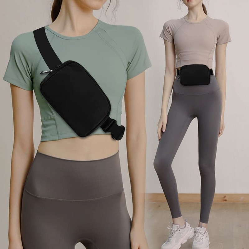 Cangurera Deportiva, Riñoneras Deportiva con Tela Impermeable de Amplia Capacidad,