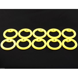 Pack of 10 Glow Dark Yellow Military Army ID Dog Tag Rubber Silicone Silencers