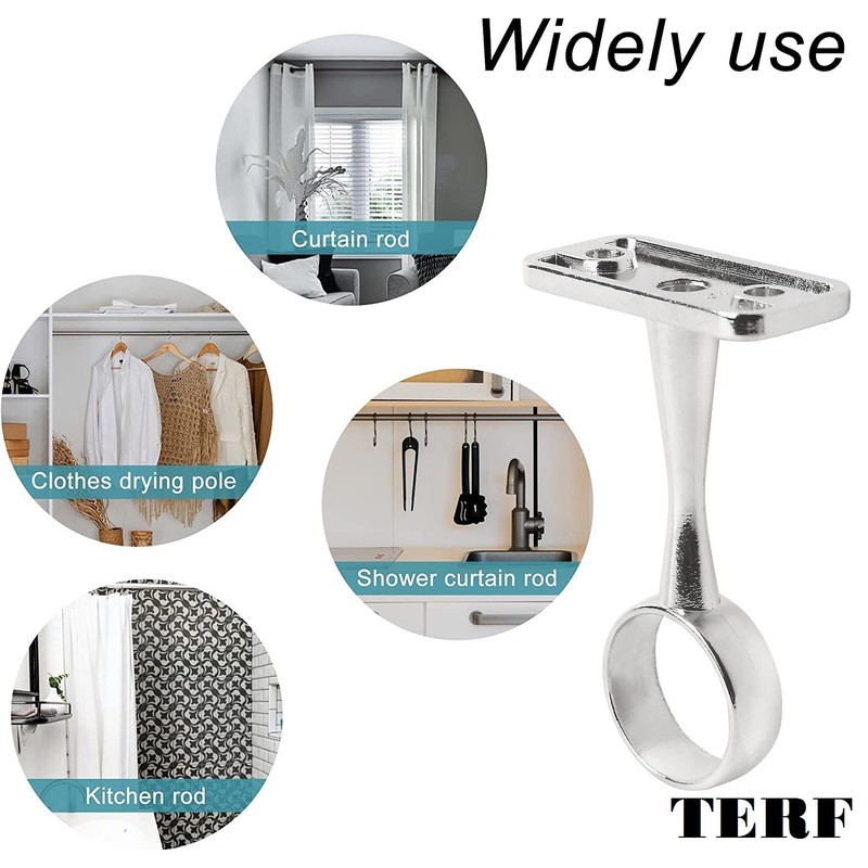 TERF® Polished Chrome Ceiling-Mount Bracket for Up to 25mm Diameter