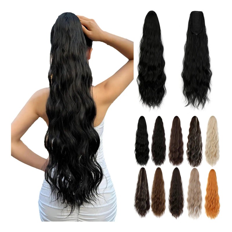Coletas De Cabello Postizas Extensione Cabello Natural 24pLG