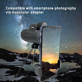 12x50 HD Monocular Telescope with BAK4 Prism & FMC,24mm Wide-Field Eyepiece with IPX7 Rated Nitrogen-Purged Waterproofing,Suitable for Bird Watching Hunting Hiking Camping