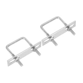 PATIKIL M6x45x75mm Square U-Bolts Kit, 2Set 304 Stainless Steel Square U Shaped Bolts Replacement Parts with Frame Plates and Nuts for Ski Board Sailboat Trailer
