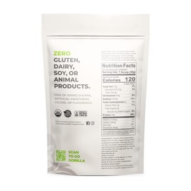 Gorilla Gulps 100% Organic Pure Plant Protein Powder | USDA Certified | Organic Protein Powder | Vegan | Non-GMO | Sugar, Soy, Dairy, & Gluten Free | 20 Servings - Unflavored